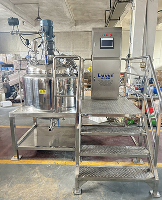 300L真空の乳化剤のミキサーは流量計が付いている混合し、熱するタンクをカスタマイズした